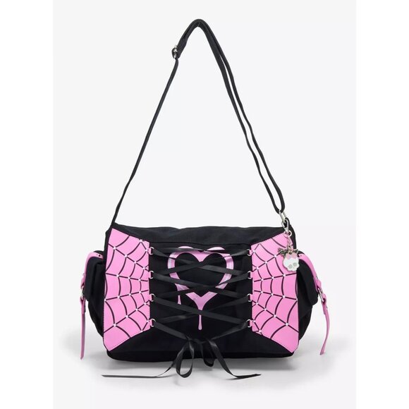 Monster High Handbags - Monster High Draculaura Charm Lace-Up Messenger Bag NEW